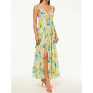 NWT MISA LOS ANGELES galeta dress in citron watercolor SZ SMALL